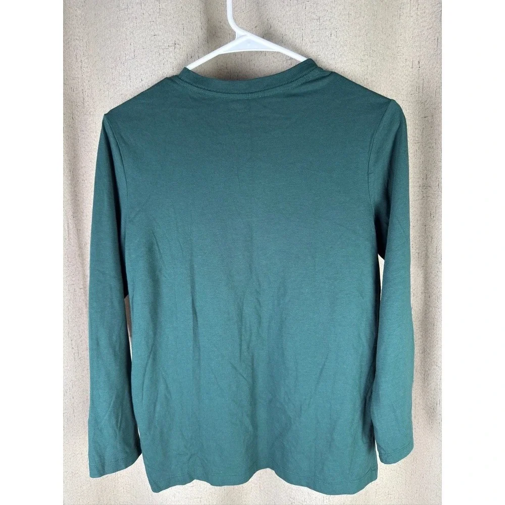 Old Navy Long Sleeve Tee Boys XL 14-16 Green Excellent Solid Crewneck Shirt